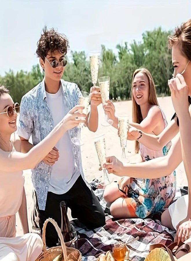 عبوة من 25 كأس شمبانيا بلاستيكية شفافة للاستخدام مرة واحدة من CYUU، سعة 5.5 أونصة، مناسبة لحفلات الزفاف وأعياد الميلاد وعيد الشكر ومستلزمات عيد الميلاد. - Image 5